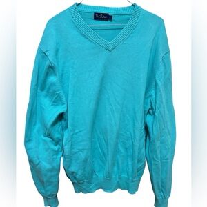 Paul Fredrick Blue‎ V-Neck Sweater Relaxed Fit